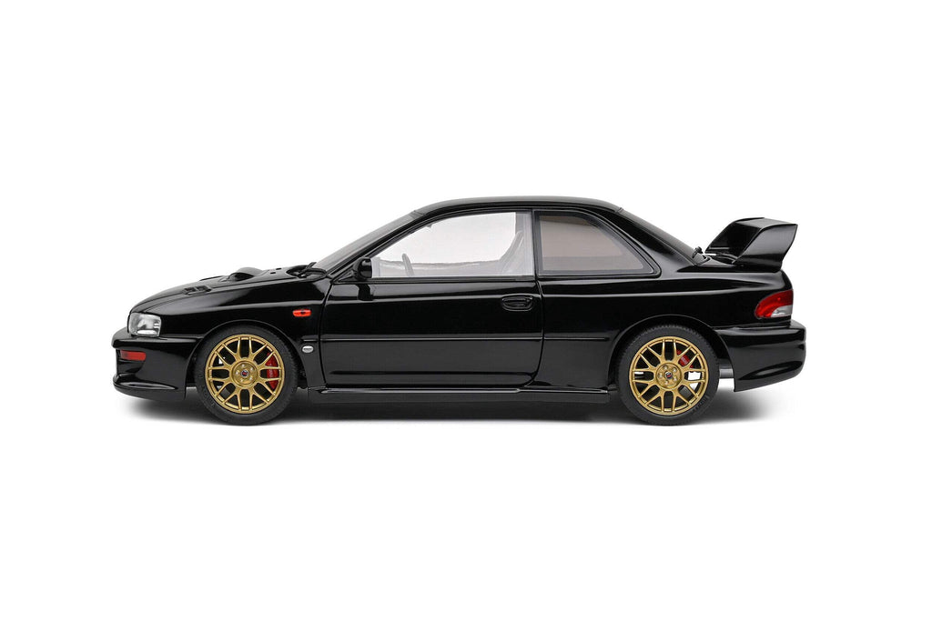 1998 Subaru Impreza 22B RHD (Right Hand Drive) Black with Gold Wheels 1/18 Diecast Model Car by Solido