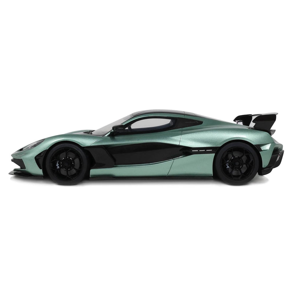 2024 Rimac Nevera R Green Metallic with Black Top 1/18 Model Car by GT Spirit