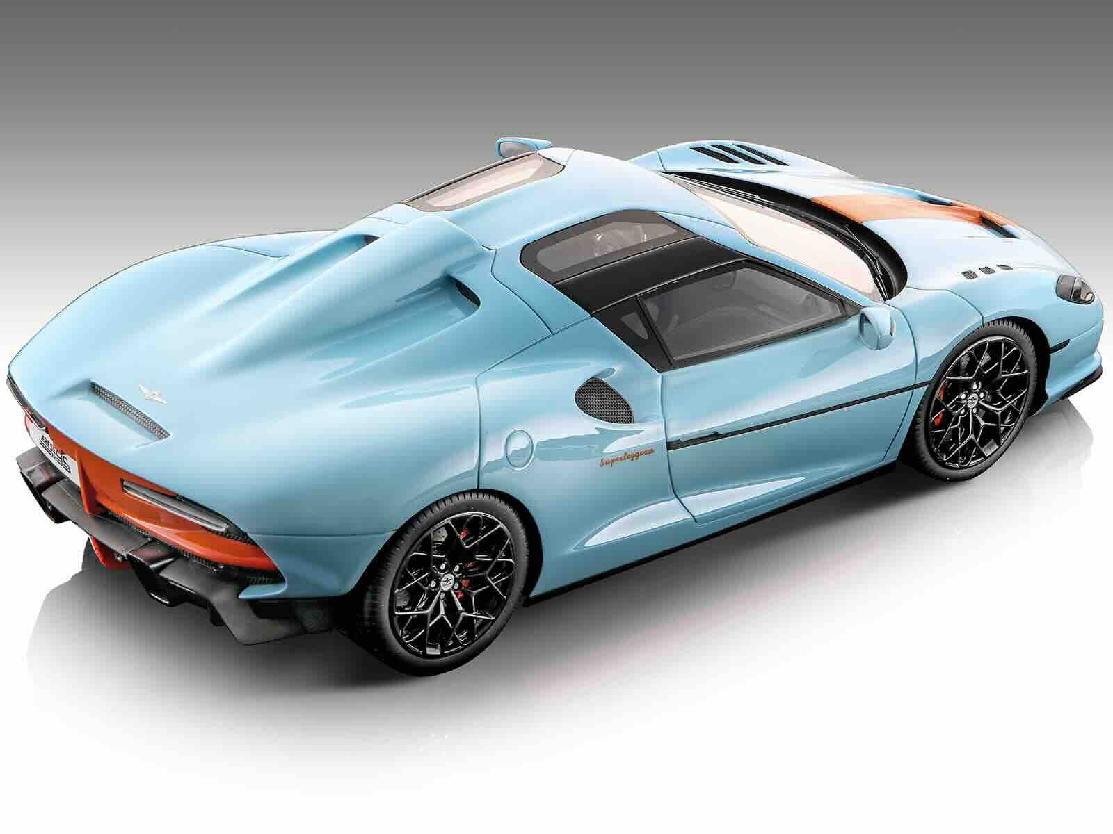 2021 Touring Superleggera Arese RH95 Light Blue w/Orange Stripes "Gulf Livery" Ltd Ed to 65 pieces 1/18 Model Car by Tecnomodel
