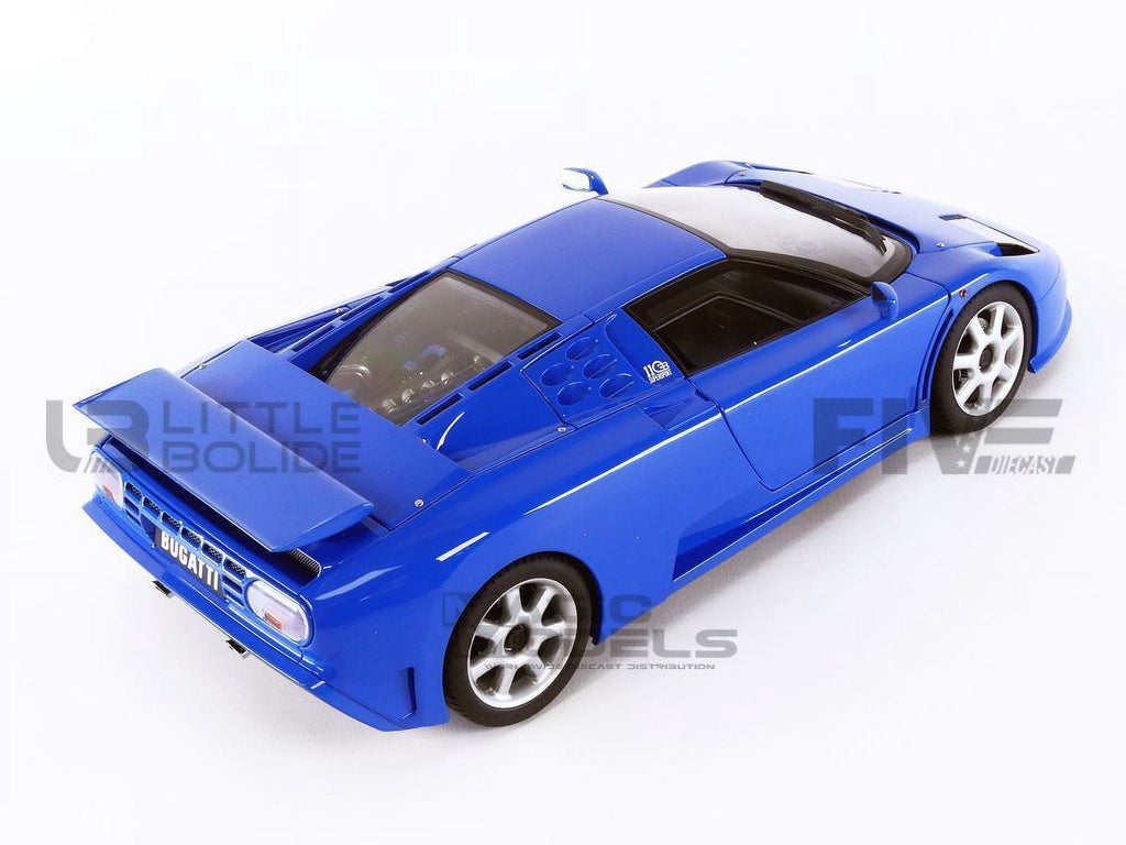 Bugatti EB110 SS Super Sport French Racing Blue with Silver Wheels 1/18 Model Car by Autoart