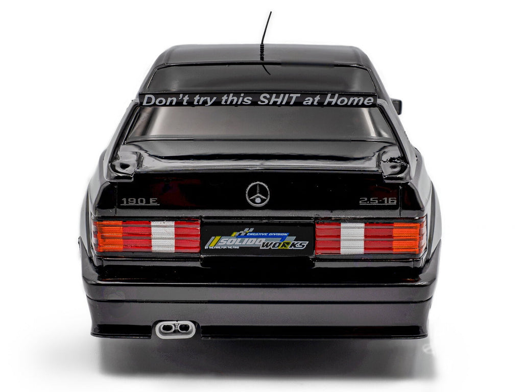 Mercedes Benz 190 Evolution II (W201) "Solido Works" Black 1/18 Diecast Model Car by Solido