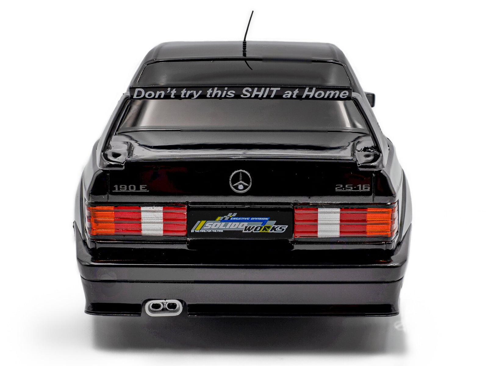 Mercedes Benz 190 Evolution II (W201) "Solido Works" Black 1/18 Diecast Model Car by Solido