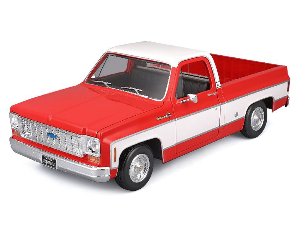 1974 Chevrolet C10 Cheyenne Super Pickup Truck Red and White "Special Edition" 1/18 Diecast Model Car by Maisto