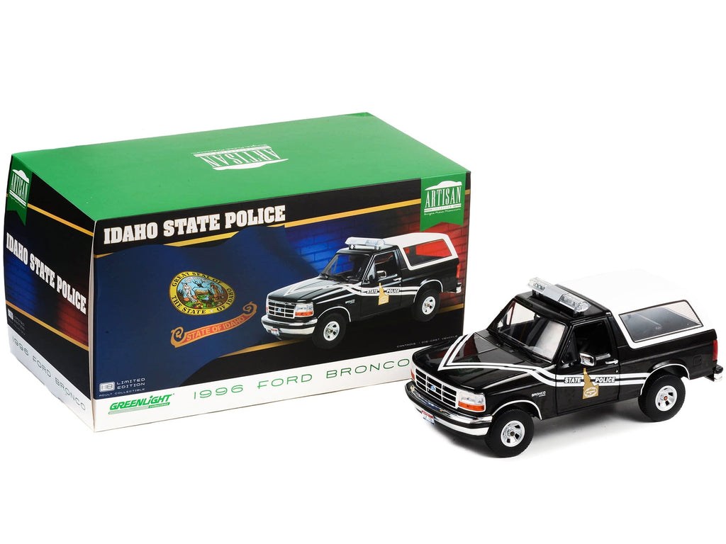Greenlight 1996 Ford Bronco XLT Idaho State Police Truck Blue 1:18