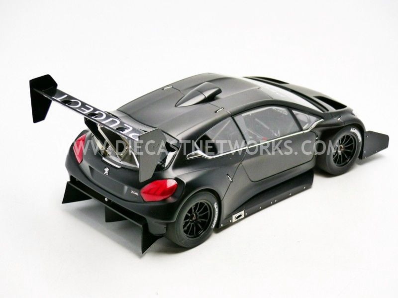 2013 Peugeot 208 T16 Pikes Peak Race Car Plain Black Version 1/18 Model Car by Autoart