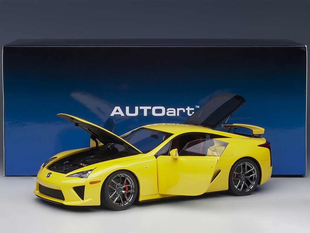 Lexus LFA Pearl Yellow with Red and Black Interior 1/18 Model Car by Autoart