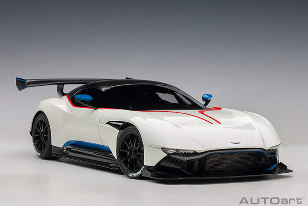 Aston Martin Vulcan Stratus White with Red and Blue Stripes 1/18 Model Car by Autoart