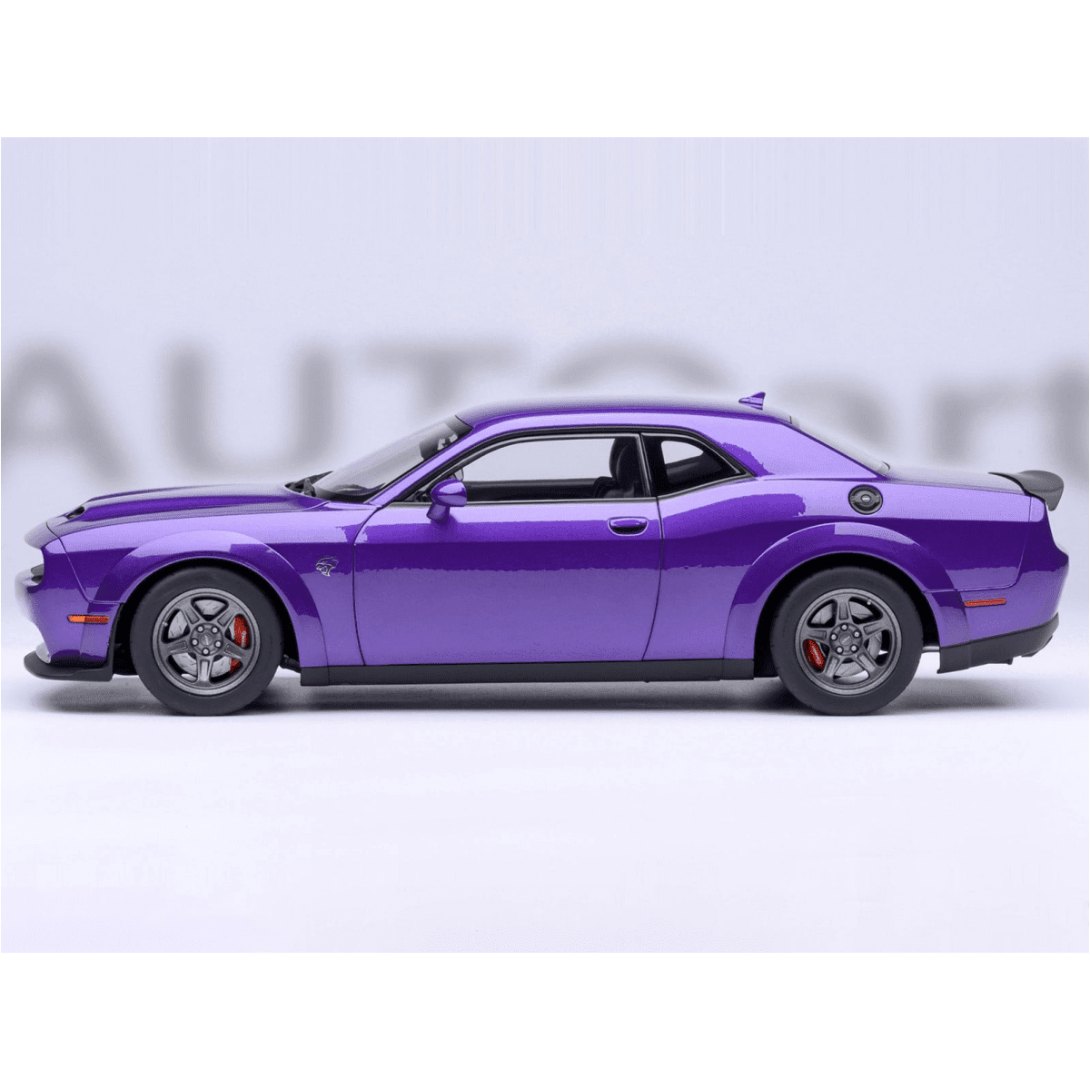 2023 Dodge Challenger SRT Super Stock Plum Crazy Purple 1/18 Model Car by Autoart