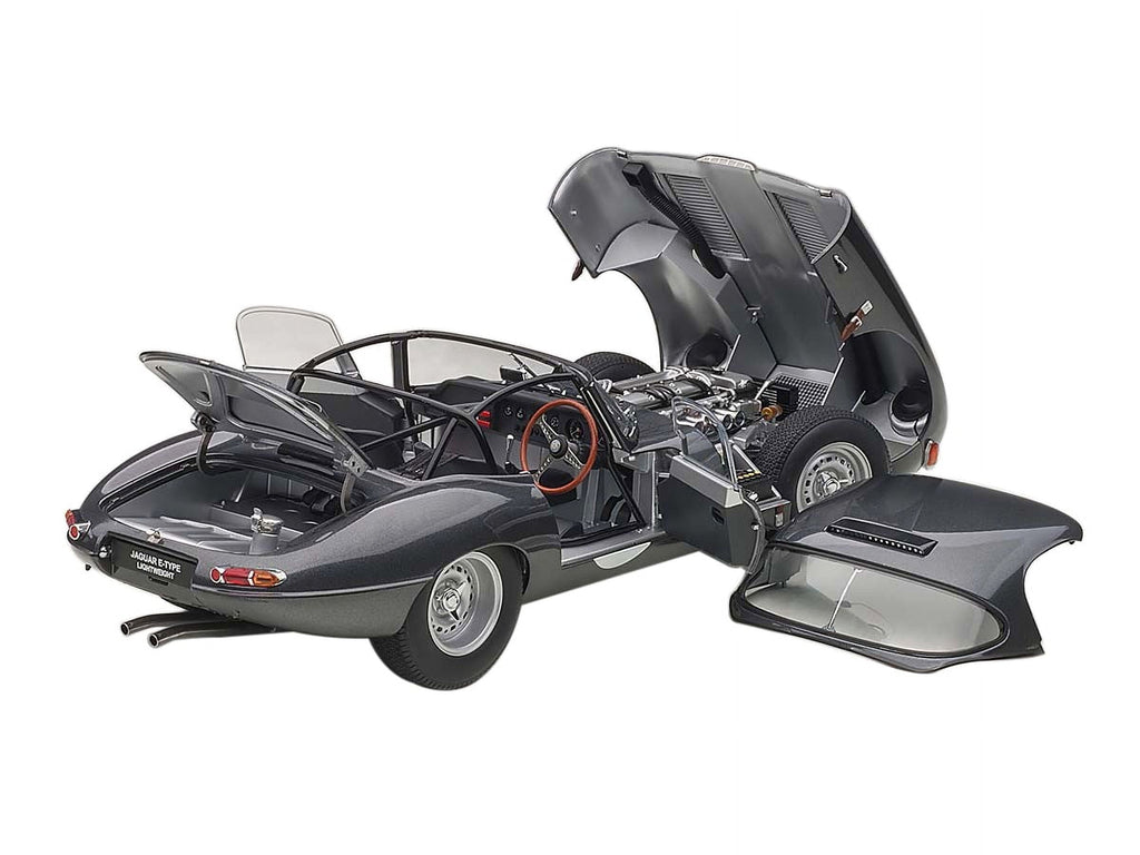 Jaguar Lightweight E Type Roadster RHD (Right Hand Drive) Dark Gray 1/18 Model Car by Autoart