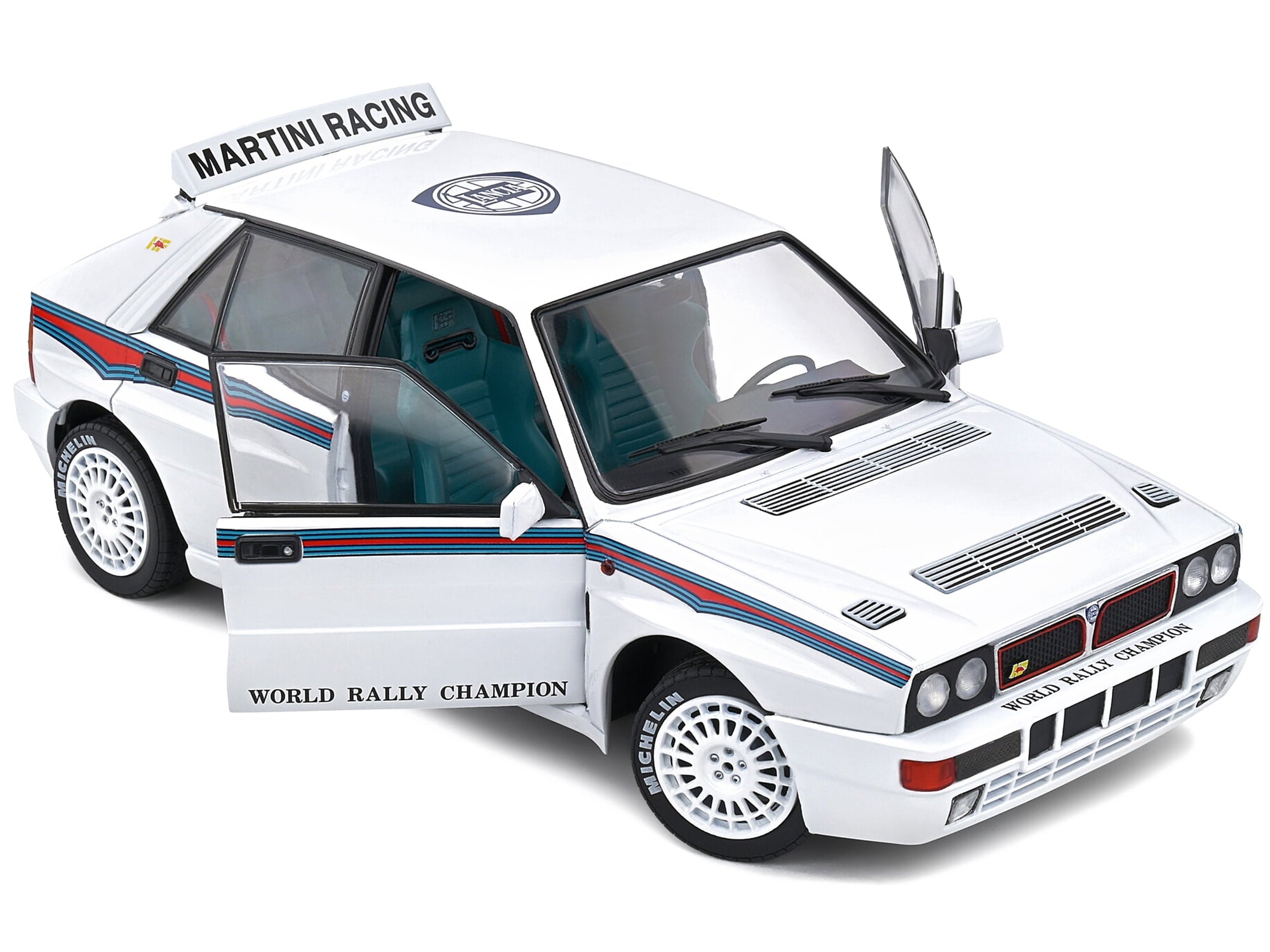 1992 Lancia Delta HF Integrale Evo 1 Martini 6 White w/Blue & Red "World Rally Champion" 1/18 Diecast Model Car by Solido