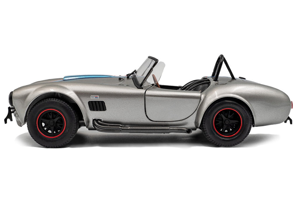 1965 Shelby Cobra 427 MKII "Solido Works M Racing Tribute" Gray Metallic with Stripes 1/18 Diecast Model Car by Solido