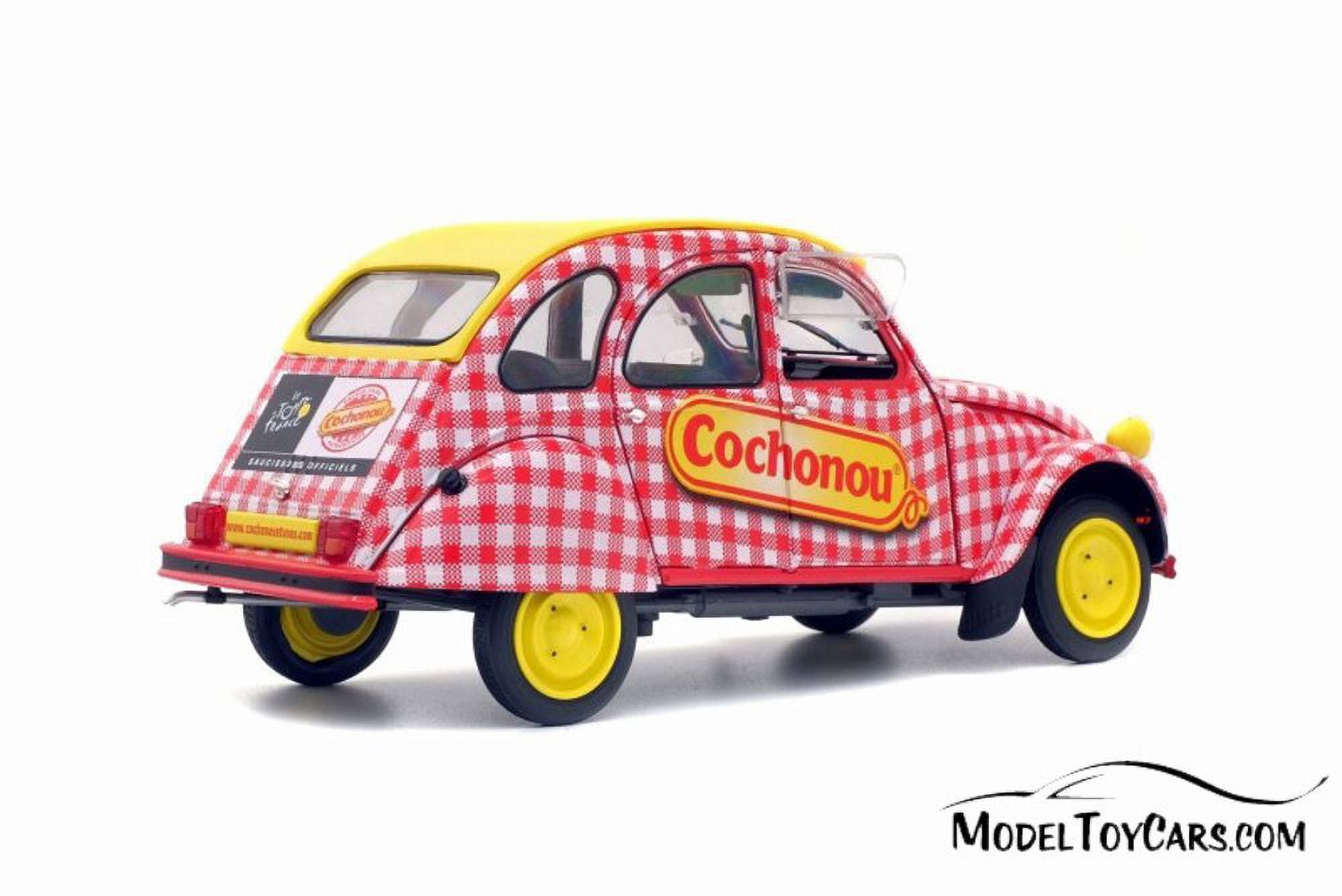 Citroen 2CV6 Cochonou Tour de France, Red with Yellow - Solido S1850021 - 1/18 Scale Diecast Model Toy Car