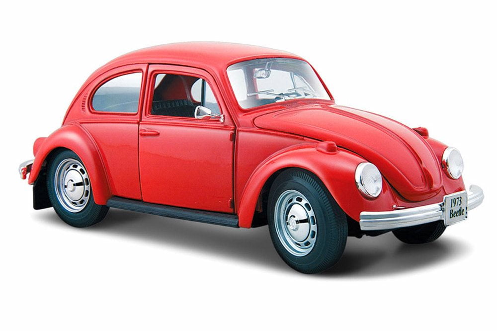 Diecast Car w/Rotary Turntable - Volkswagen Beetle, Red - Maisto 31926R - 1/24 Scale Diecast Car