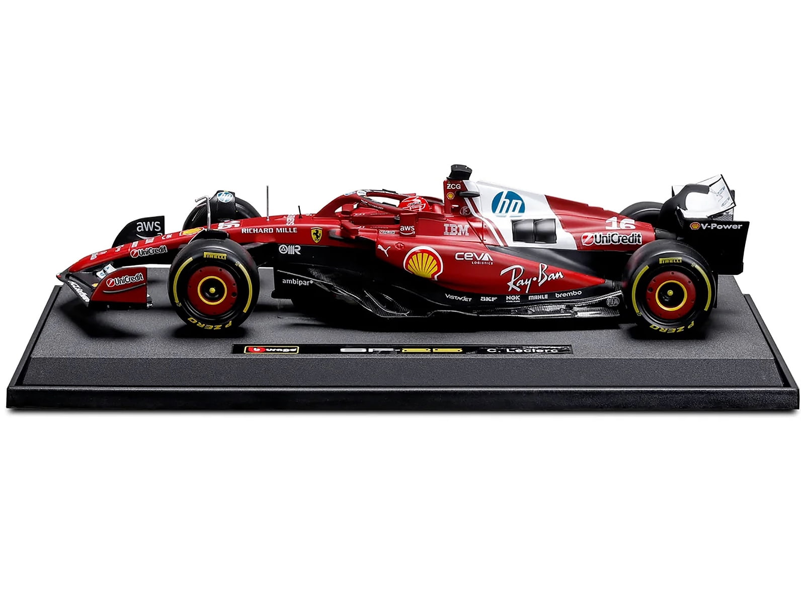 Ferrari SF-25 #16 Charles Leclerc F1 World Championship (2025) "Formula Racing" Series 1/18 Diecast Model Car by Bburago