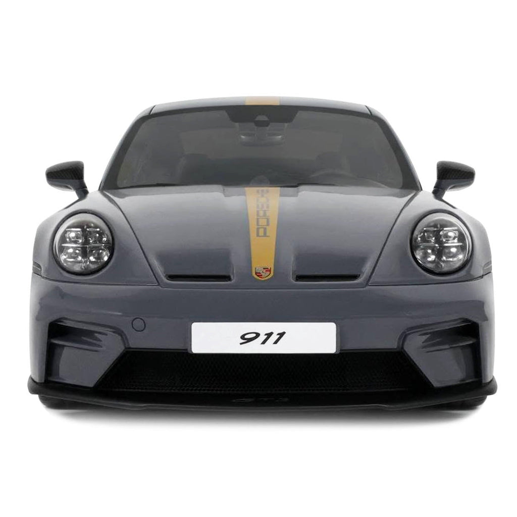 2025 Porsche 911 (992.2) GT3 Touring Gray with Gold Stripe 1/18 Model Car by GT Spirit