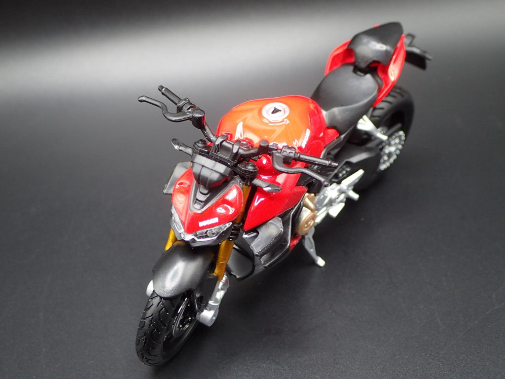 Open Box DUCATI SUPER NAKED V4S BIKE MOTORCYCLE RED 1/18 SCALE DIORAMA DIECAST MODEL BIKE