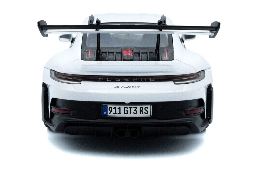 Solido 2024 Porsche 911 992 GT3 RS White w/ Indigo Blue Wheels and Deco 1:18