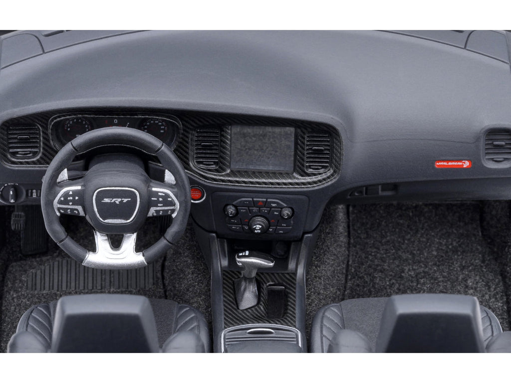 Dodge Charger SRT Hellcat Redeye Knuckle White with Matt Black Hood and Top 1/18 Car Model by Autoart