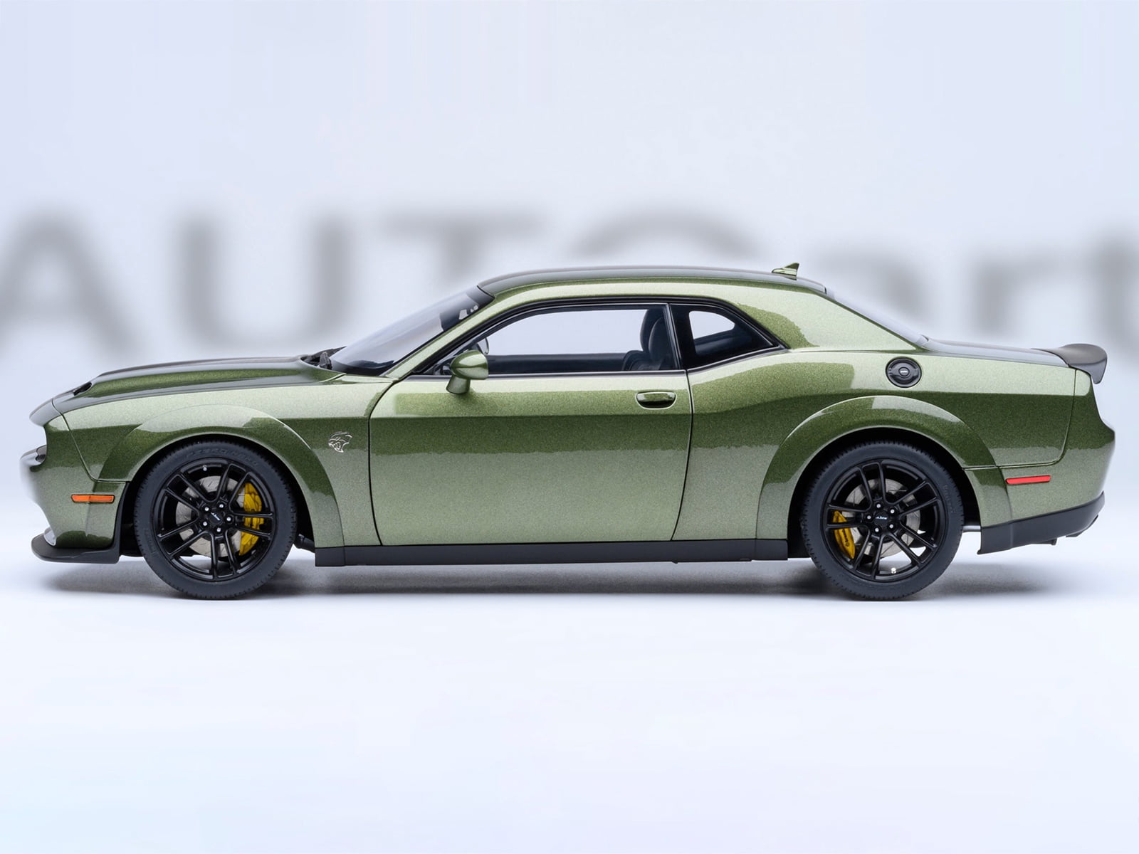 2022 Dodge Challenger SRT Jailbreak F8 Green with Carbon Stripes 1/18 Model Car by Autoart