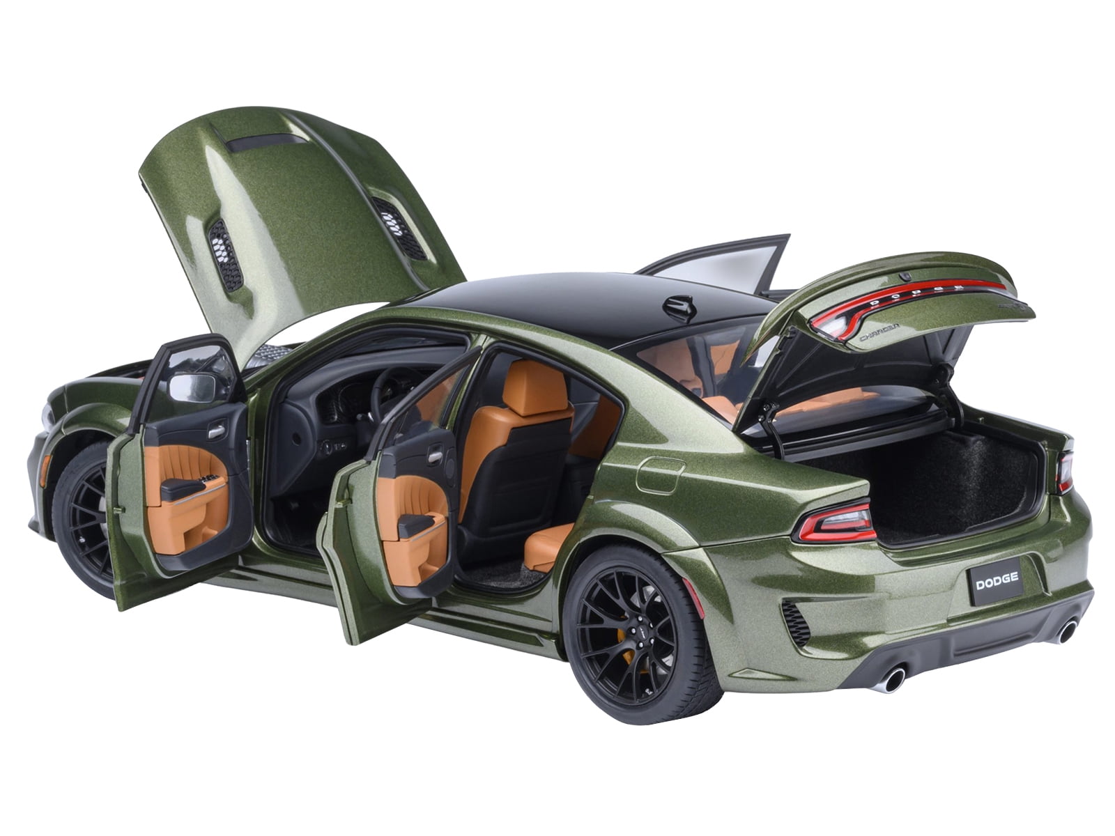 Dodge Charger SRT Hellcat Redeye F8 Green Metallic with Matt Black Top 1/18 Car Model by Autoart