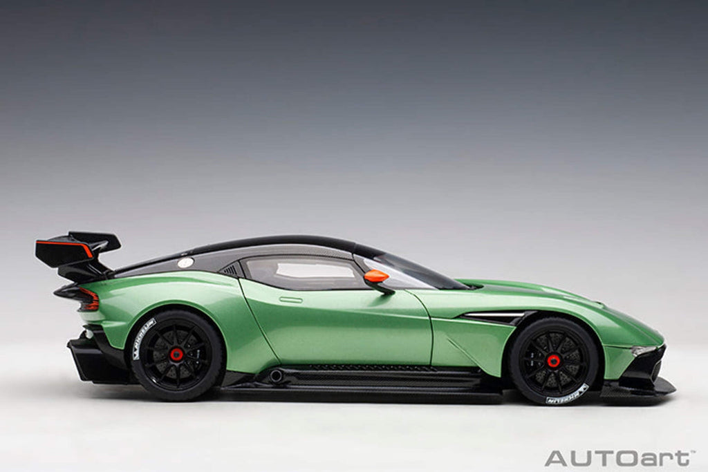 Aston Martin Vulcan Apple Tree Green Metallic with Orange Accents and Carbon Top 1/18 Model Car by Autoart