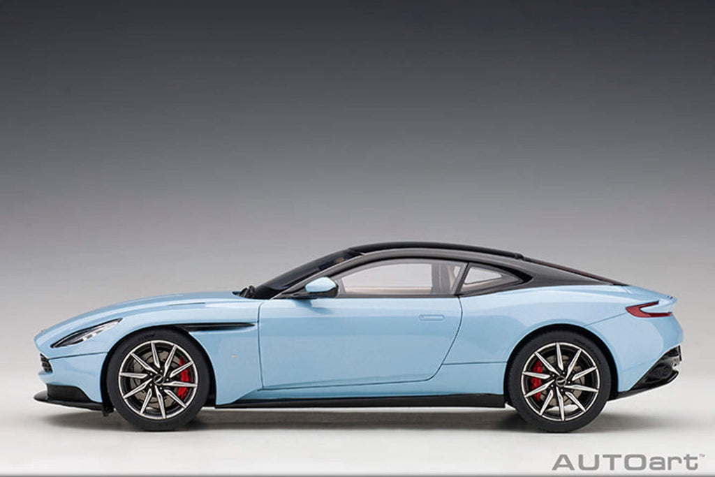 Aston Martin DB11 Q Frosted Glas Blue with Black Top 1/18 Model Car by Autoart