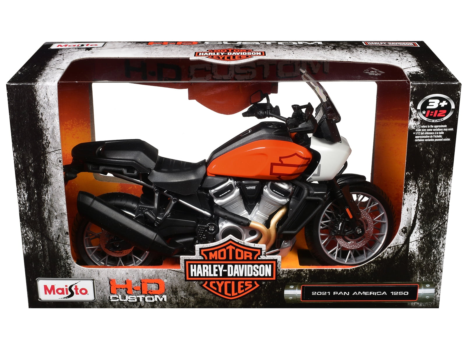 Maisto Harley Davidson Kids Scale Diecast Bike, Metal Orange