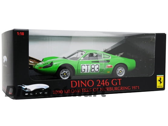 HW ELITE 1:18 FERRARI DINO 246 GT NURBURGING 1000KM #83 T6260 DIECAST MODEL CAR