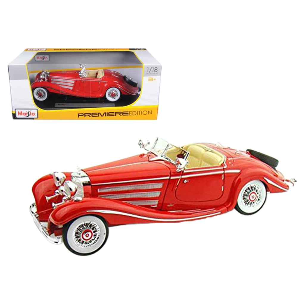1936 Mercedes 500K Special Roadster Red 1/18 Dieca