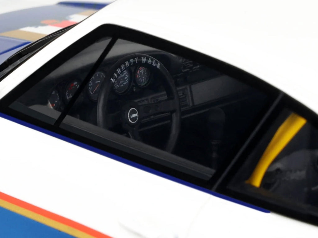 2023 RWB x Liberty Walk 993 #2 White and Blue Metallic with Graphics 1/18 Model Car by GT Spirit