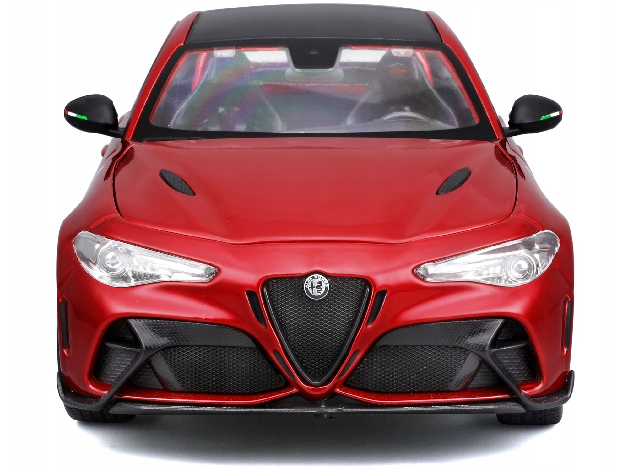 Alfa Romeo Giulia GTAm Red Metallic with Carbon Top 1/18 Die Cast Model Car by Bburago