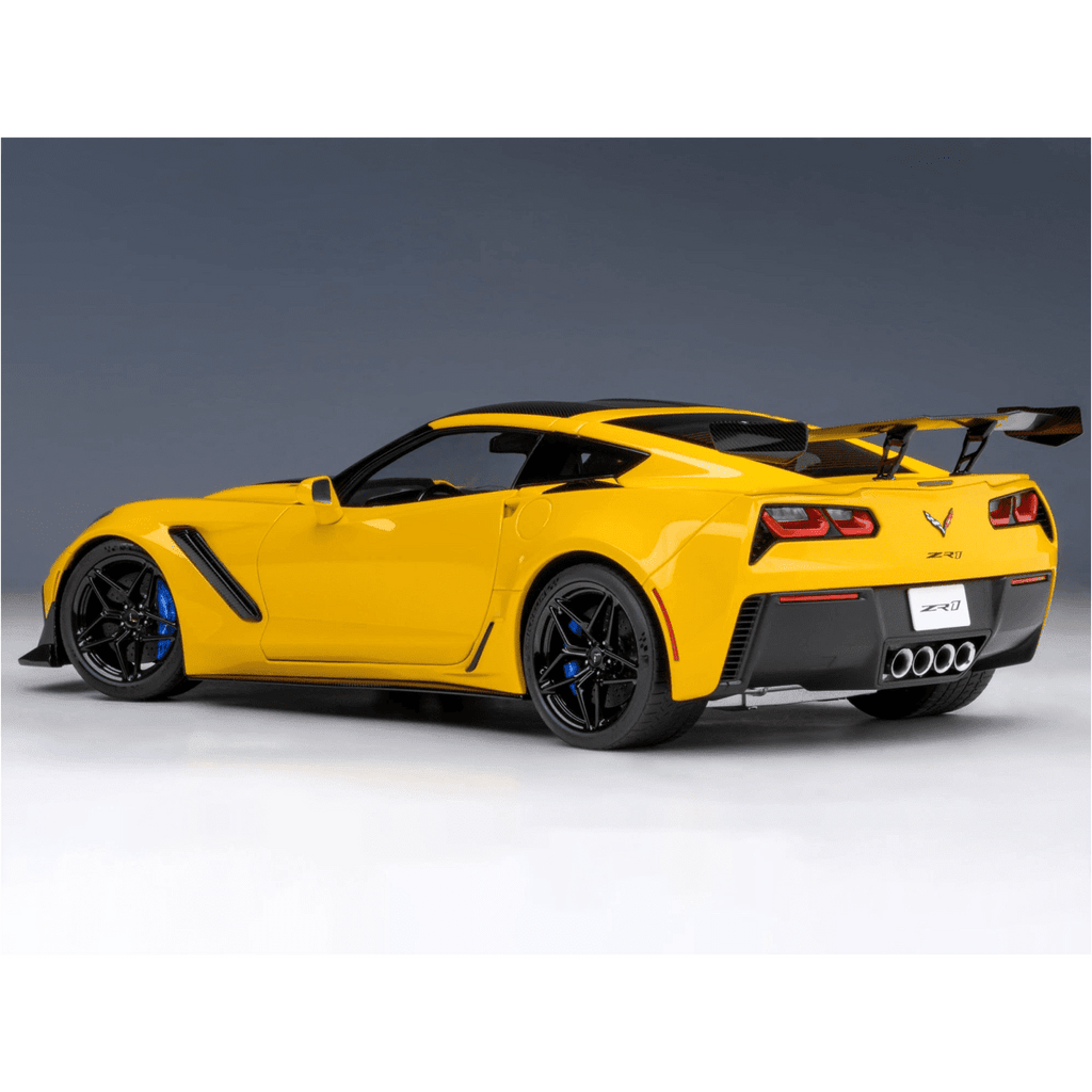 2019 Chevrolet Corvette C7 ZR1 Corvette Racing Yellow Tintcoat with Carbon Top 1/18 Model Car by Autoart