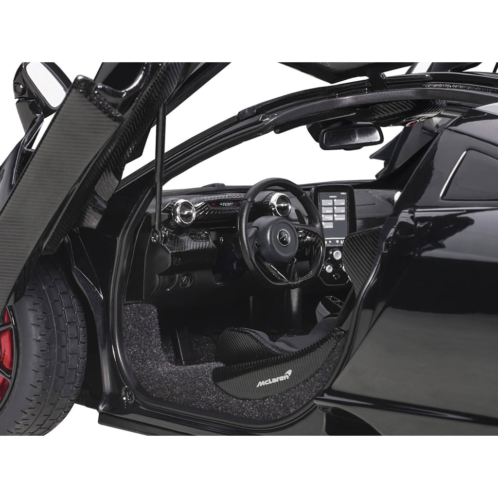 McLaren Senna Stealth Cosmos Black with Carbon Accents 1/18 Model Car by Autoart