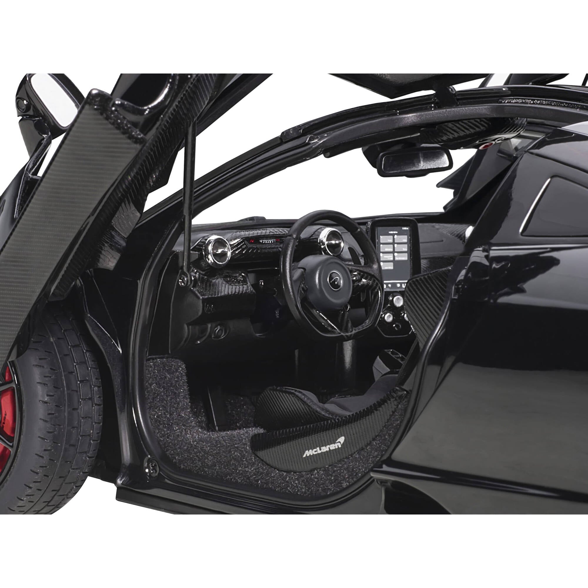 McLaren Senna Stealth Cosmos Black with Carbon Accents 1/18 Model Car by Autoart