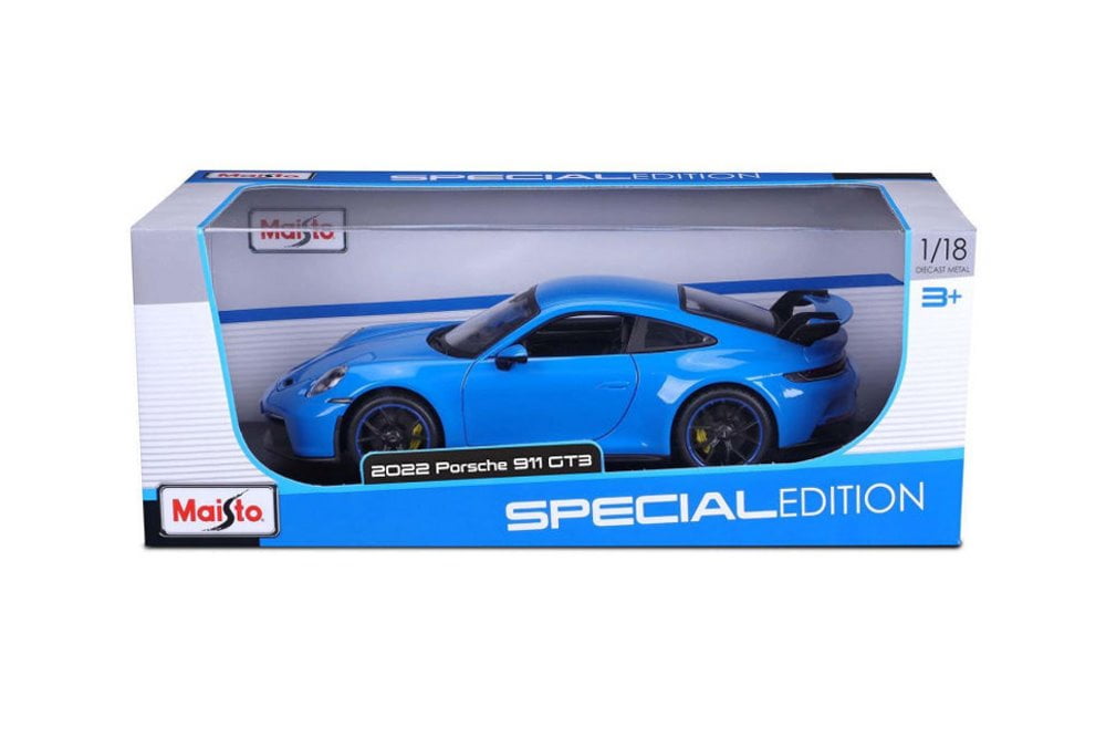 2022 Porsche 911 GT3, Blue - Maisto 31458BU - 1/18 scale Diecast Model Toy Car