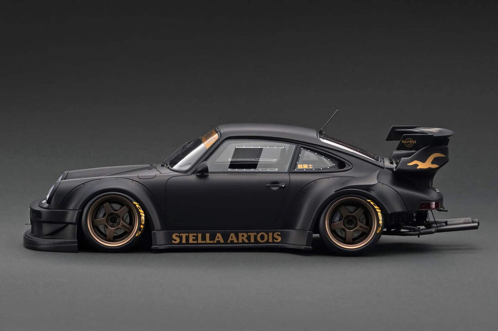 Ignition-Model Porsche 911 RWB 930 Matte Black w/ SSR SP1 Wheels 1:18