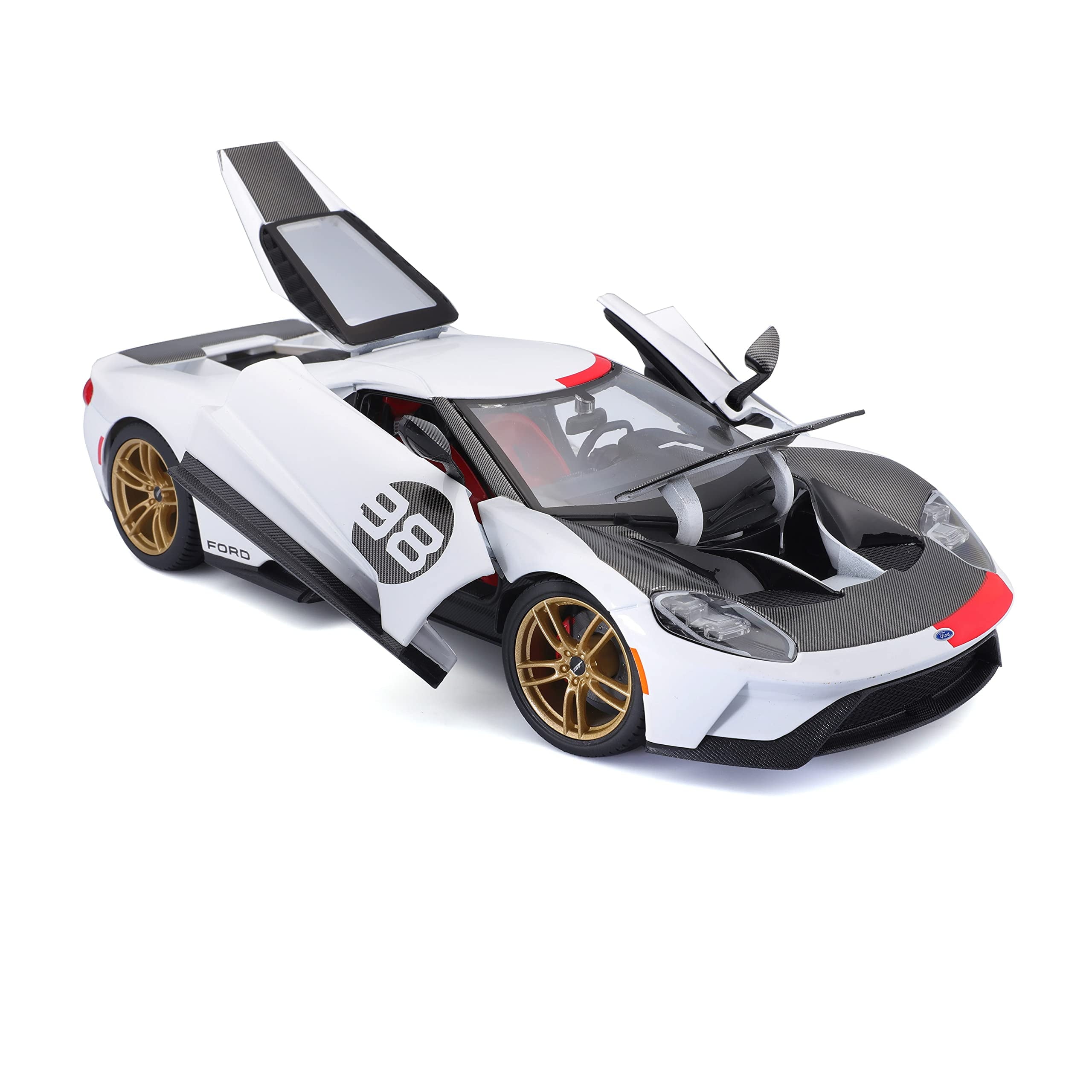 1:18 Scale Special Edition Diecast 2021 Ford GT #98 White Heritage Play Vehicle