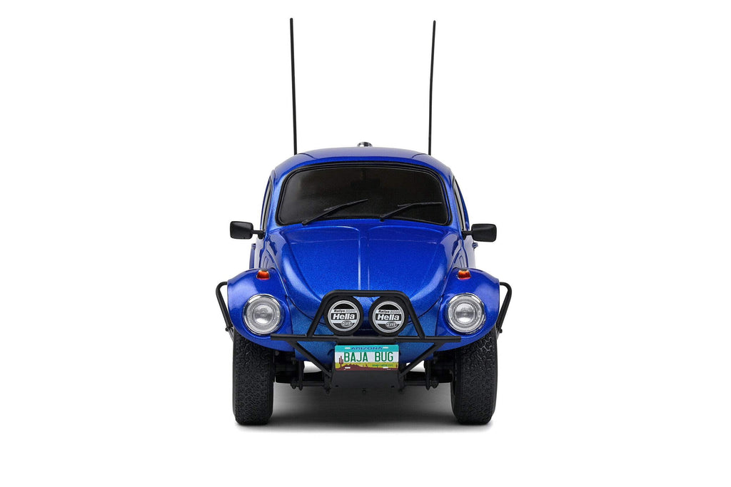 1975 Volkswagen Beetle Baja Blue Metallic with Stripes 1/18 Diecast Model Car by Solido
