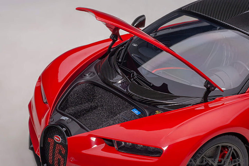 2019 Bugatti Chiron Sport Italian Red and Carbon Black 1/18 Model Car by Autoart