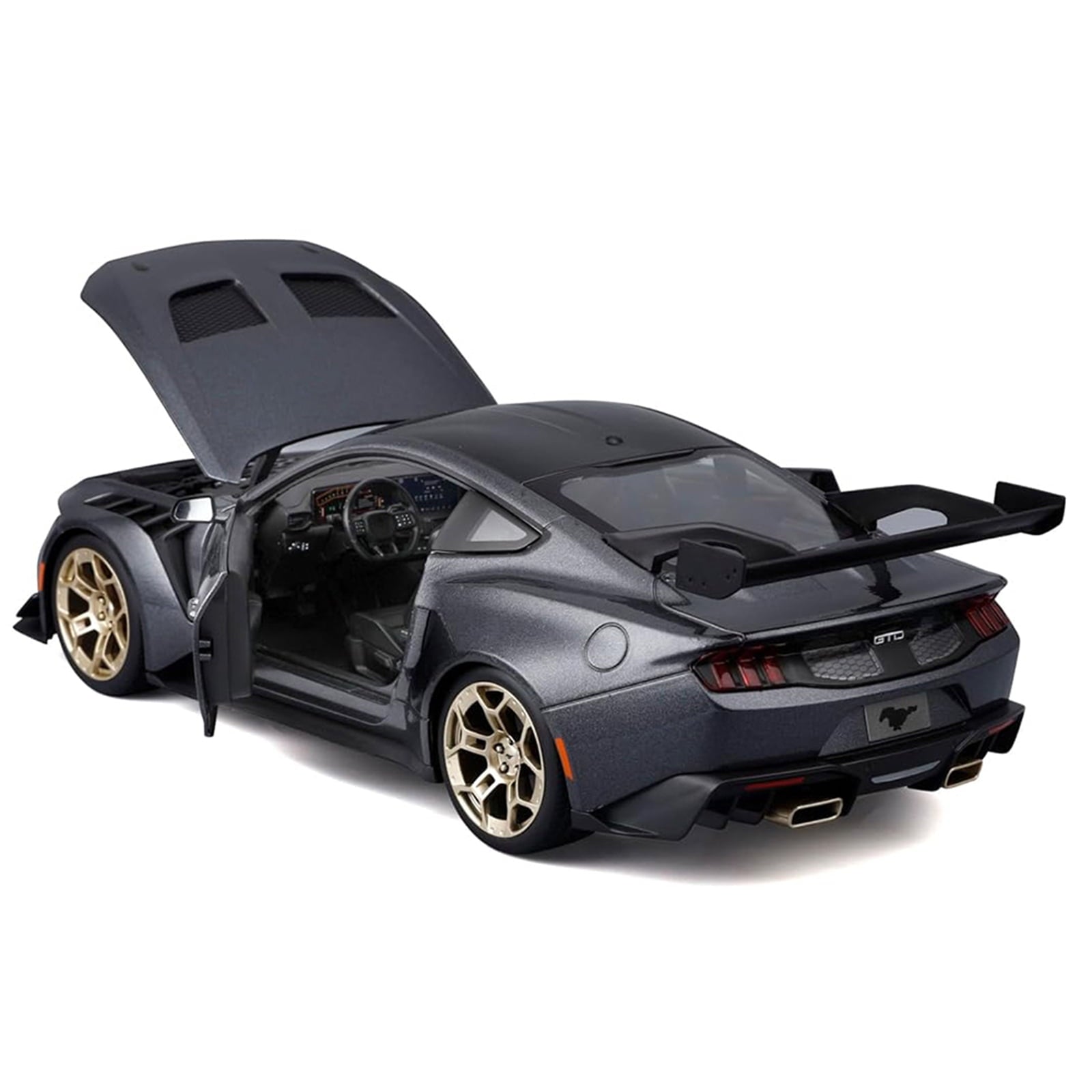 2025 Ford Mustang GTD Dark Gray Metallic with Black Top "Special Edition" Series 1/18 Diecast Model Car by Maisto