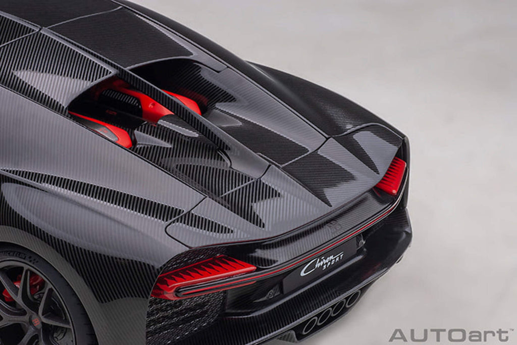 2019 Bugatti Chiron Sport Italian Red and Carbon Black 1/18 Model Car by Autoart