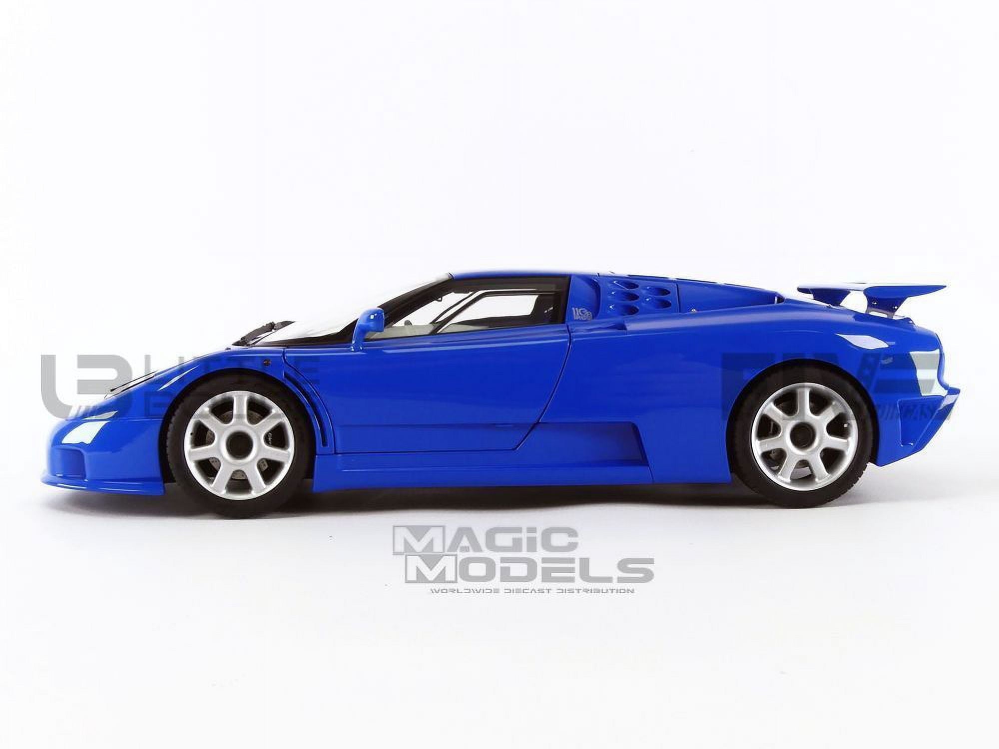 Bugatti EB110 SS Super Sport French Racing Blue with Silver Wheels 1/18 Model Car by Autoart
