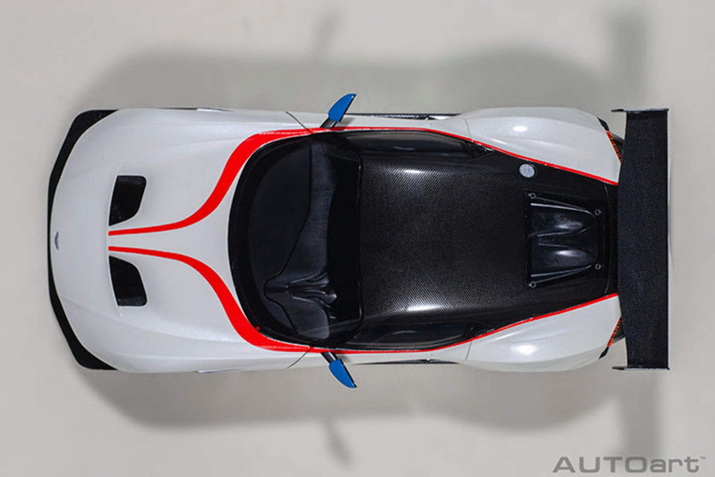 Aston Martin Vulcan Stratus White with Red and Blue Stripes 1/18 Model Car by Autoart