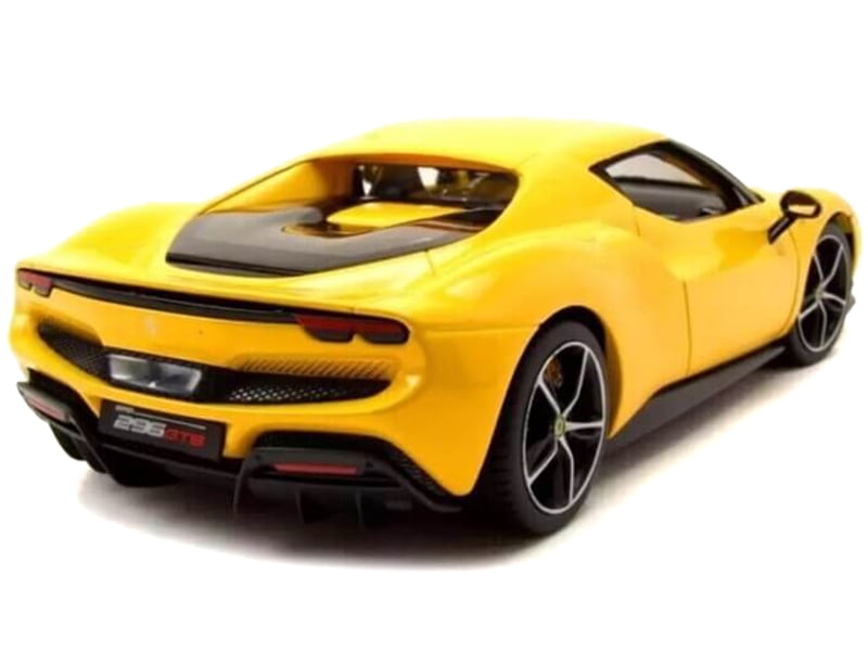 Ferrari 296 GTB Yellow "Race + Play" Series 1/18 Die Cast Model Car by Bburago