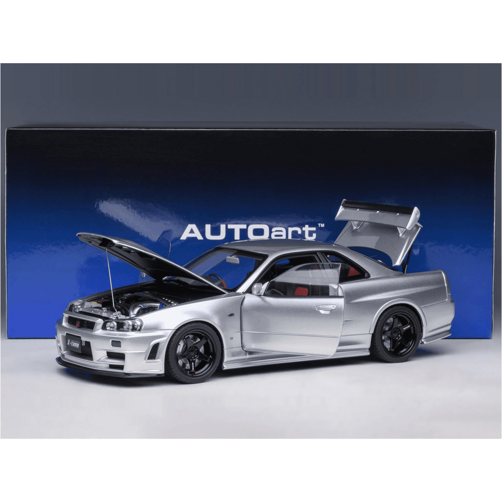 Nissan Nismo R34 GT-R Z-TUNE RHD (Right Hand Drive) Silver Metallic 1/18 Model Car by Autoart