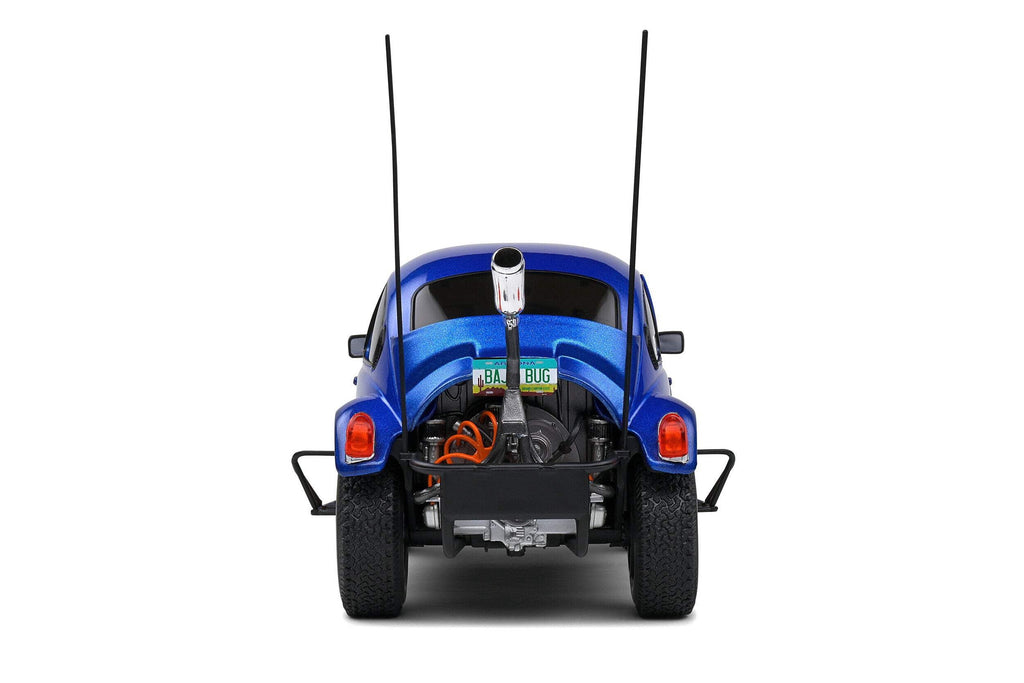1975 Volkswagen Beetle Baja Blue Metallic with Stripes 1/18 Diecast Model Car by Solido