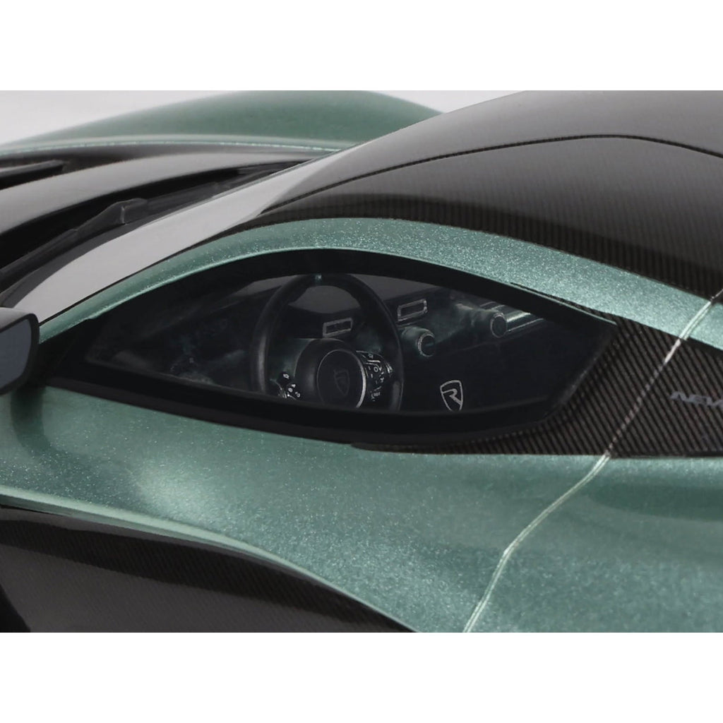 2024 Rimac Nevera R Green Metallic with Black Top 1/18 Model Car by GT Spirit